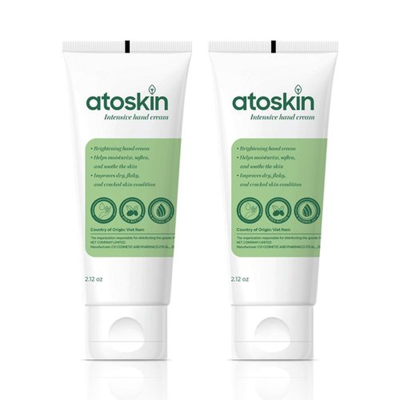Atoskin Intensive Hand Cream – Deep Moisturizing & Soothing for Dry, Rough, Cracked Hands – Non-Corticoid Formula (2.12oz)