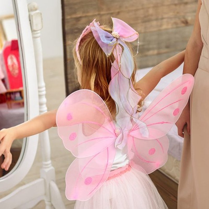 2 PCS Rainbow Ribbon Hair Bows for Girls, Princess Bowknot Hair Barrettes, Colorful Bows Alligator Clips Hair Accessories