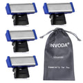 Electric Shaver Replacement Head fo rsolo Shaver Body Hair Trimmer Replacement Cutter Head Hybrid Razors Blades (4PCS Shaver Blades+Storage Bag)