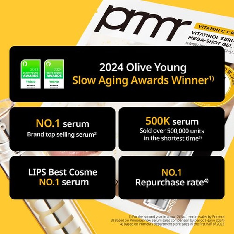 PRIMERA PRMR Retinol Vitamin C Serum for Face | Youth Radiance Vitatinol Serum Skin Booster, Korean Skincare for Anti-aging & Glowing, Moisturizing, Reduces Dark Spots, 0.7 oz (21 g, Pack of 1)