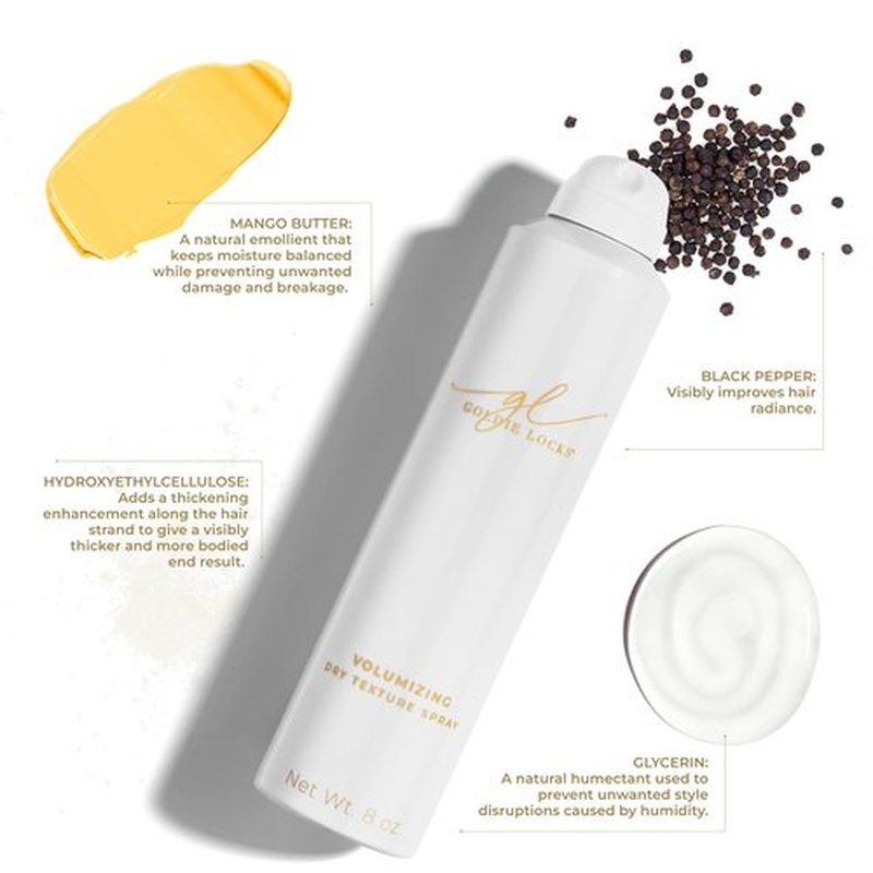 Goldie Locks Volumizing Texture Spray - Instant Volume & Lift - Invisible Matte Finish - 8 fl oz