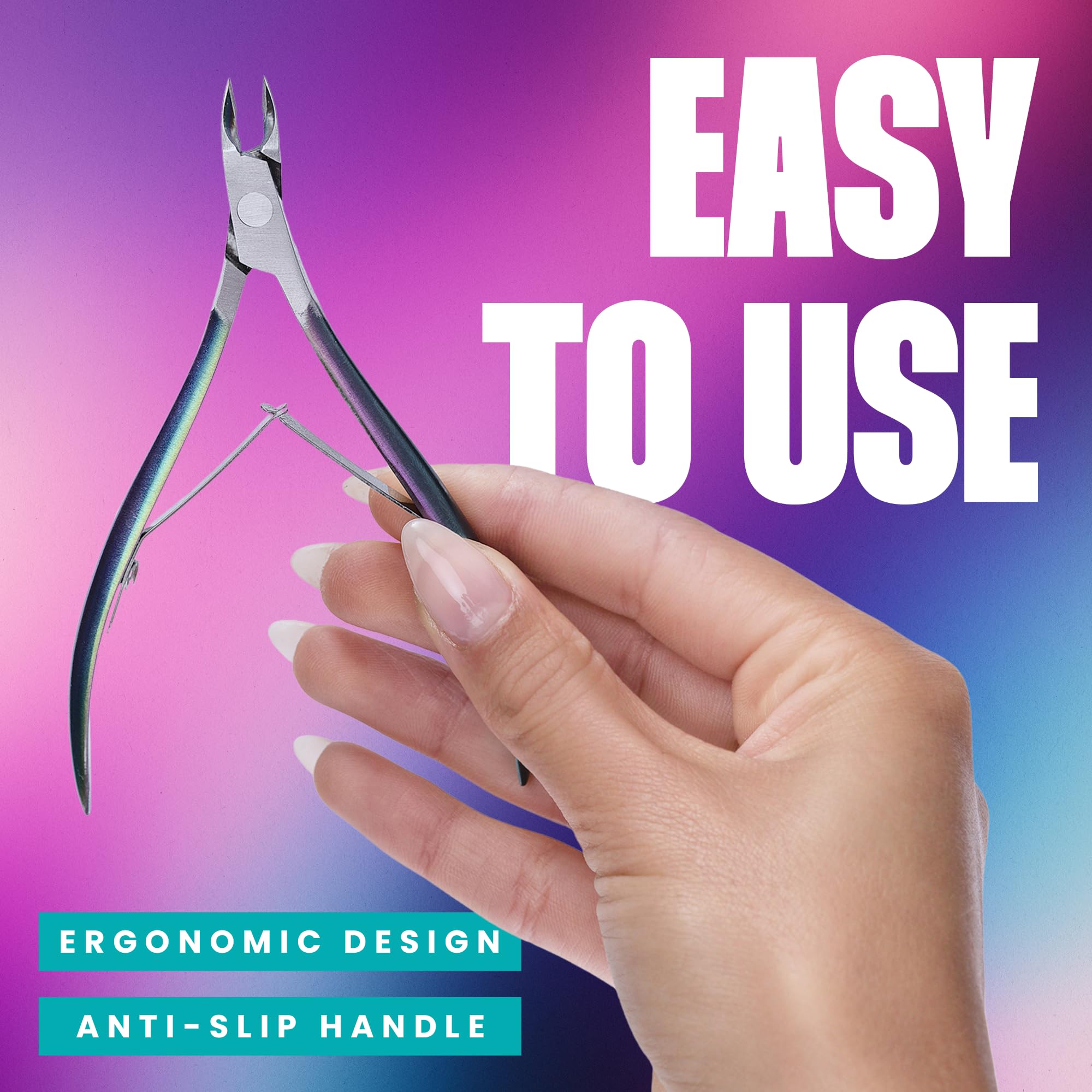 V Beauty Pure Cuticle Nippers - Stainless Steel Nail Cleaner Cuticle Remover for Clean & Healthy-Looking Fingernails & Toenails - Professional Nail Cuticle Trimmer for Salon & Home Manicure & Pedicure