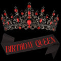 COCIDE Black Red Birthday Queen Sash for Women Happy Birthday Crowns Princess Tiaras Sashes for Girl Crystal Party Decorations Rhinestone Headband Supplies Decor