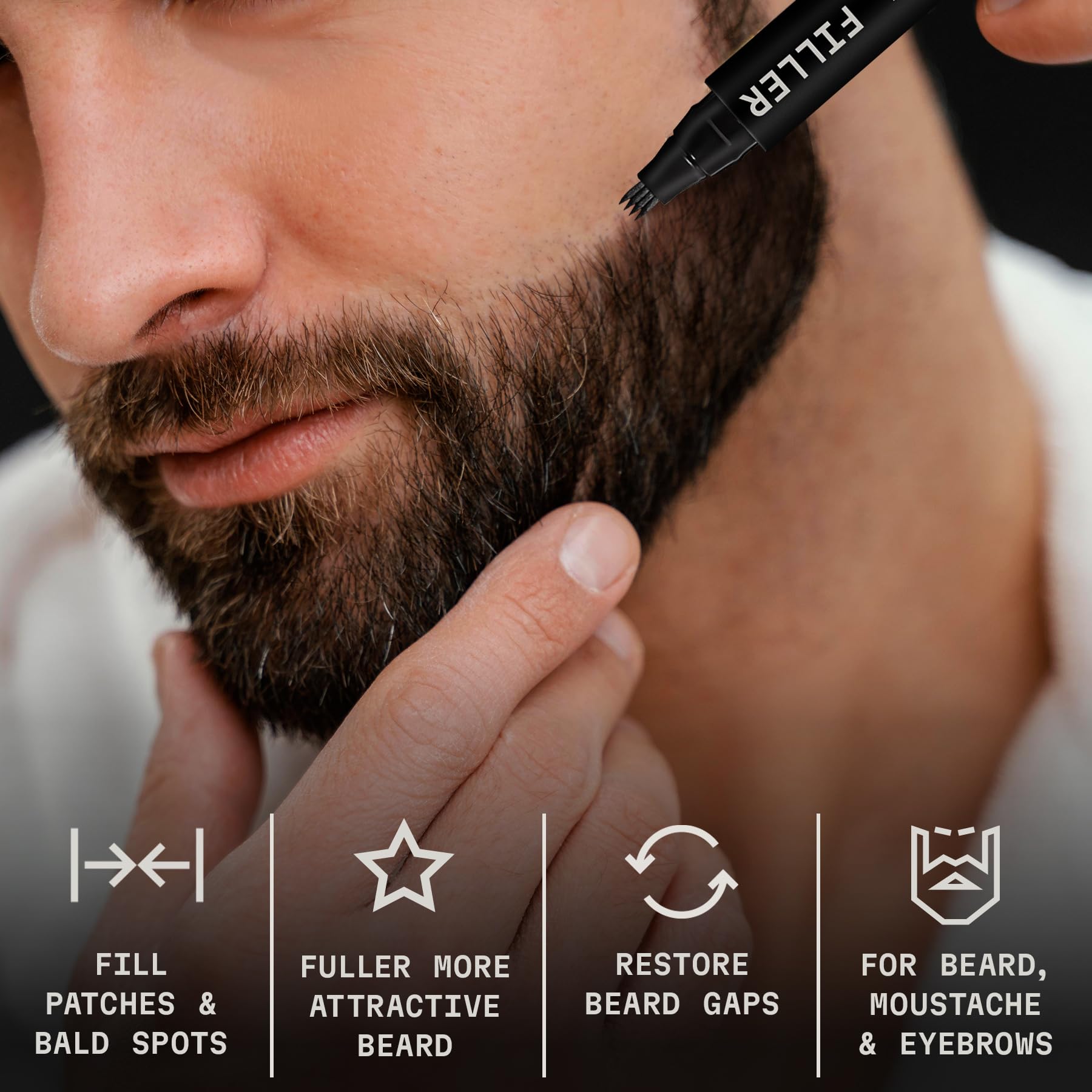 Striking Viking Vanilla Beard Oil (Large 2 oz.) and 4-Tip Beard Pencil Filler for Men (2 pack) with Brush