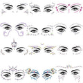 SIQUK 12 Sets Face Jewels Rhinestone Face Gems Stick on Crystal Face Jewel Stickers Mermaid Face Jewels for Rave Carnival Festival Party