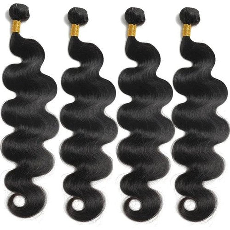 SDDRSRA 12A Human Hair Bundles 18 20 22 24 Inch Body Wave 100% Unprocessed Hair Deals Extensions Quick Weave Human Hair Natural Black Color