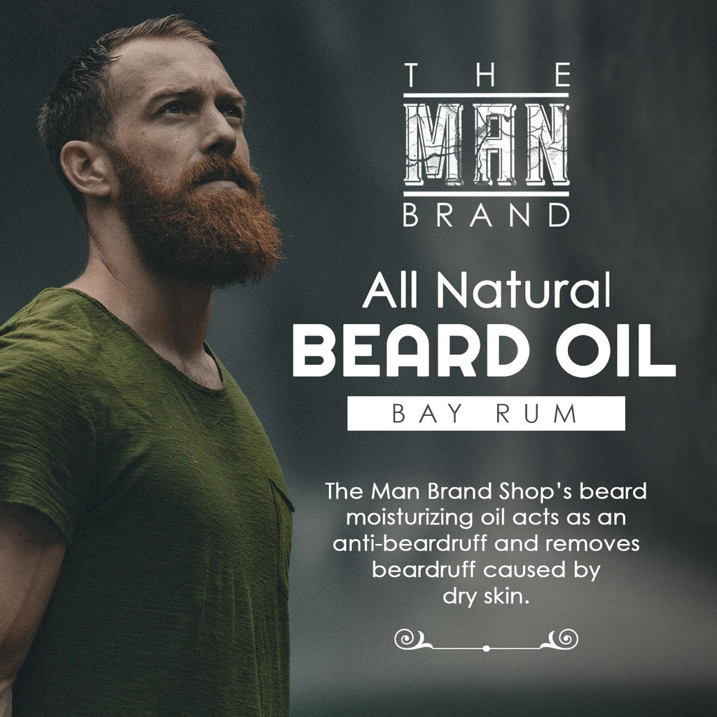 The Man Brand Bay Rum Beard Oil for Men Natural Beard Oil with Rich Bay Rum Scent for Beard Conditioning and Care, Soften and Hydrate with Leave-In Formula (1 Ounce)