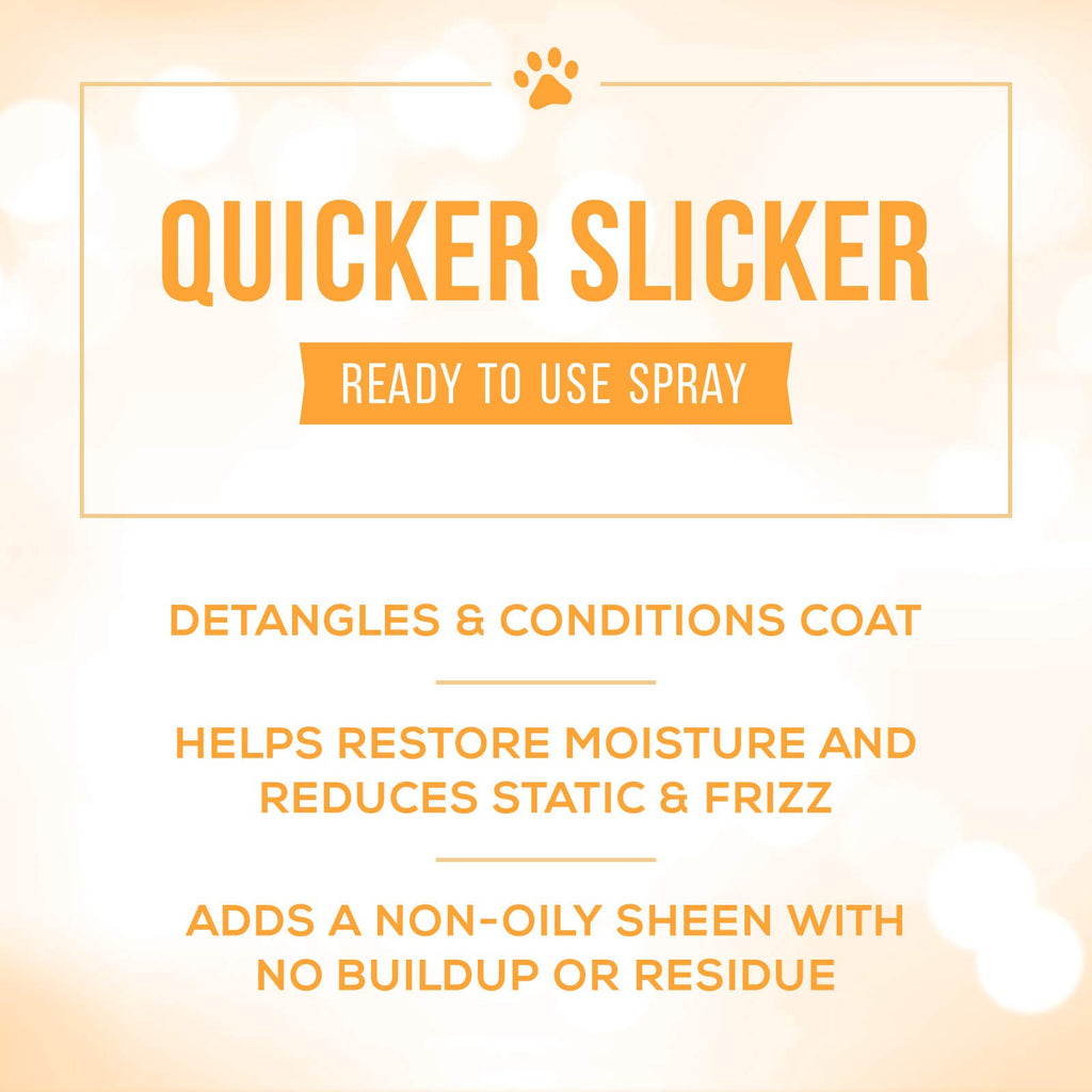 Nature's Specialties Quicker Slicker Ready to Use Detangling and Conditioning Spray, Natural Choice for Professional Groomers, Helps Restore Moisture, Made in USA, 16 oz