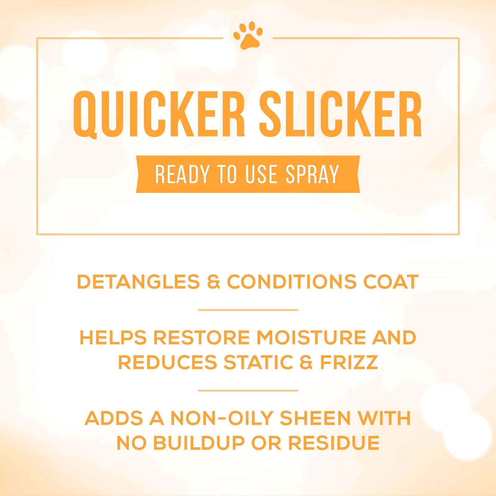 Nature's Specialties Quicker Slicker Ready to Use Detangling and Conditioning Spray, Natural Choice for Professional Groomers, Helps Restore Moisture, Made in USA, 16 oz