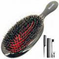 ﻿Boar Bristle Paddle Detangling Hair Brush Comb Set for Curly Fine Wavy Natural Tangled Hair, Anti-frizz Styling Hairbrush for Women Men, Boar Nylon Mixed Bristle Cushioned Brush