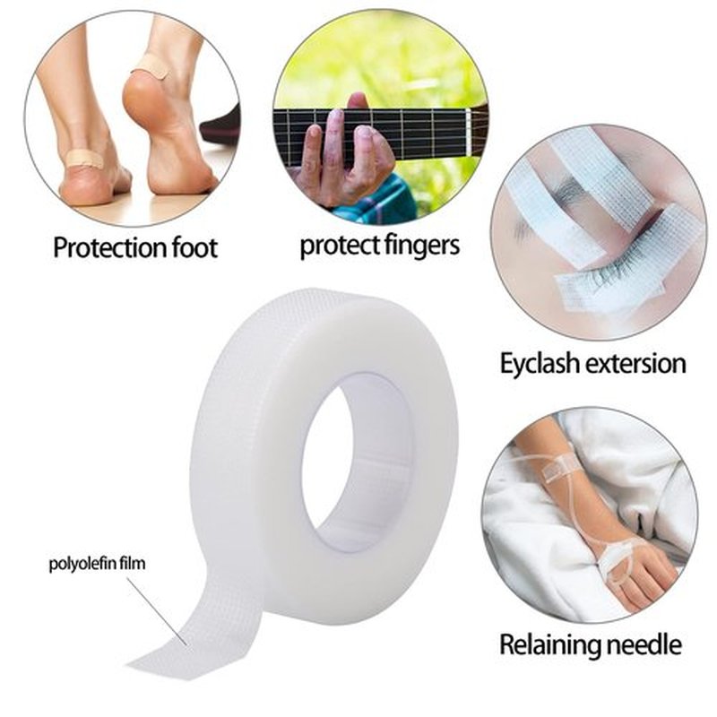 BTYMS 20 Rolls PE Micropore Medical Tape for Individual Eyelash Extension, White, 0.5 inch x 10 Yards