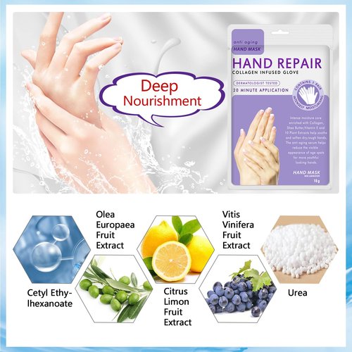 Liefiet Hand Peel Mask Moisturizing Gloves 5Pack, Hydrating Hand Masks Repair Dry Cracked Hands, Skin Moisturizer for Soft and Smooth Touch