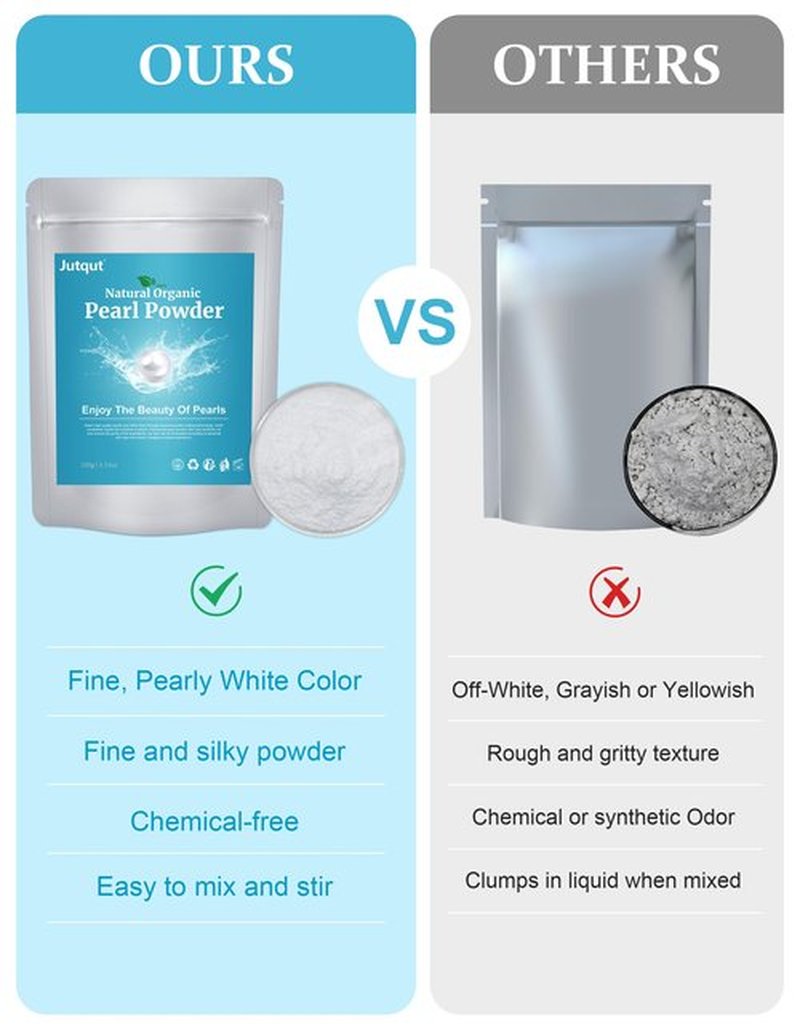 Jutqut Freshwater Pearl Powder Organic, 100g100% Natural Pearl Powder,DIY Skincare —DIY Antioxidant, Deep Cleansing, Pore-Shrinking, Anti-Aging Mask