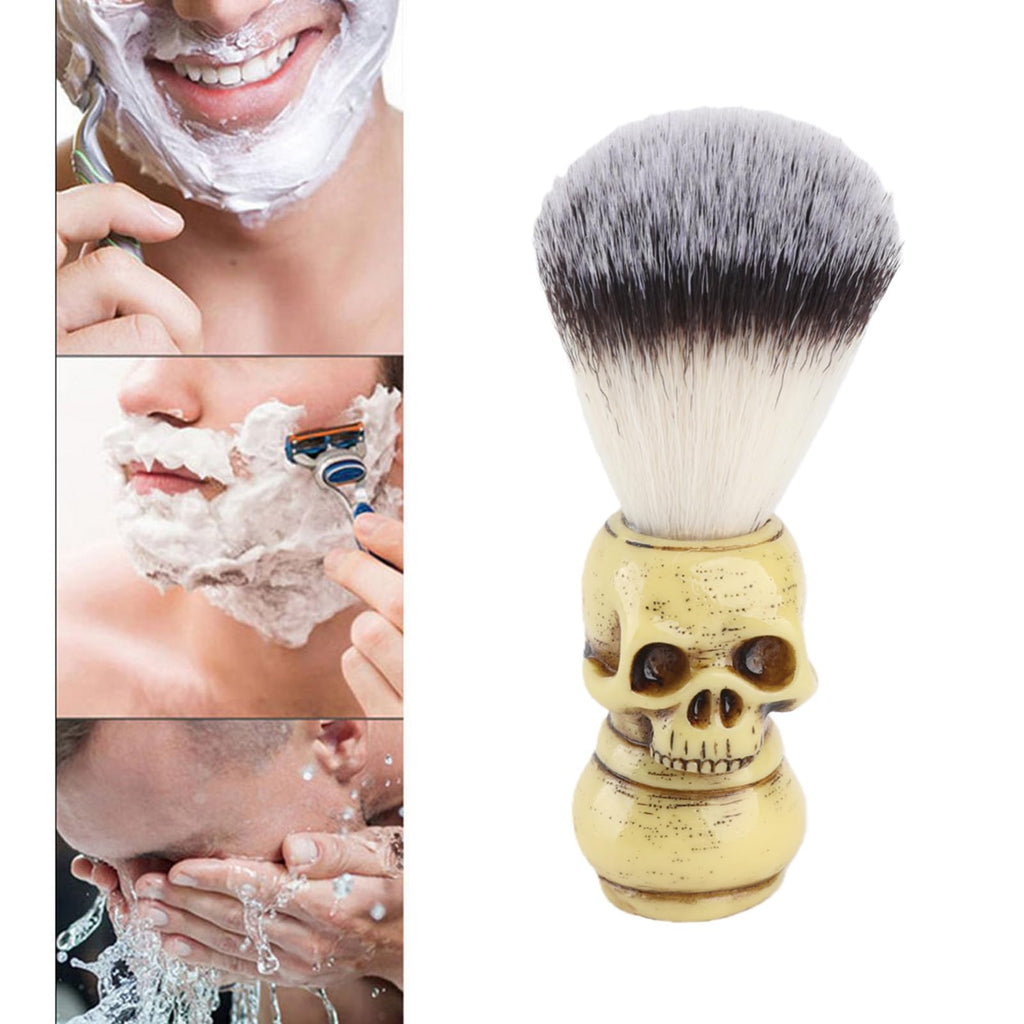 Shaving Brush, Hair Shave Brush, Skull Head Shape Mens Shaving Brush for Shaving Cream Foam or Soap
