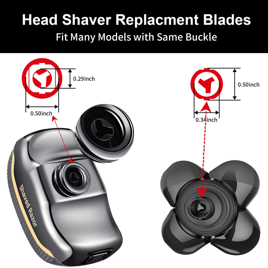 VODOZAVA Head Shaver Replacement Heads Magnetic 7 Blades Razor Replacement Blades Compatible with Freebird Shaver & Other Brands (black5)