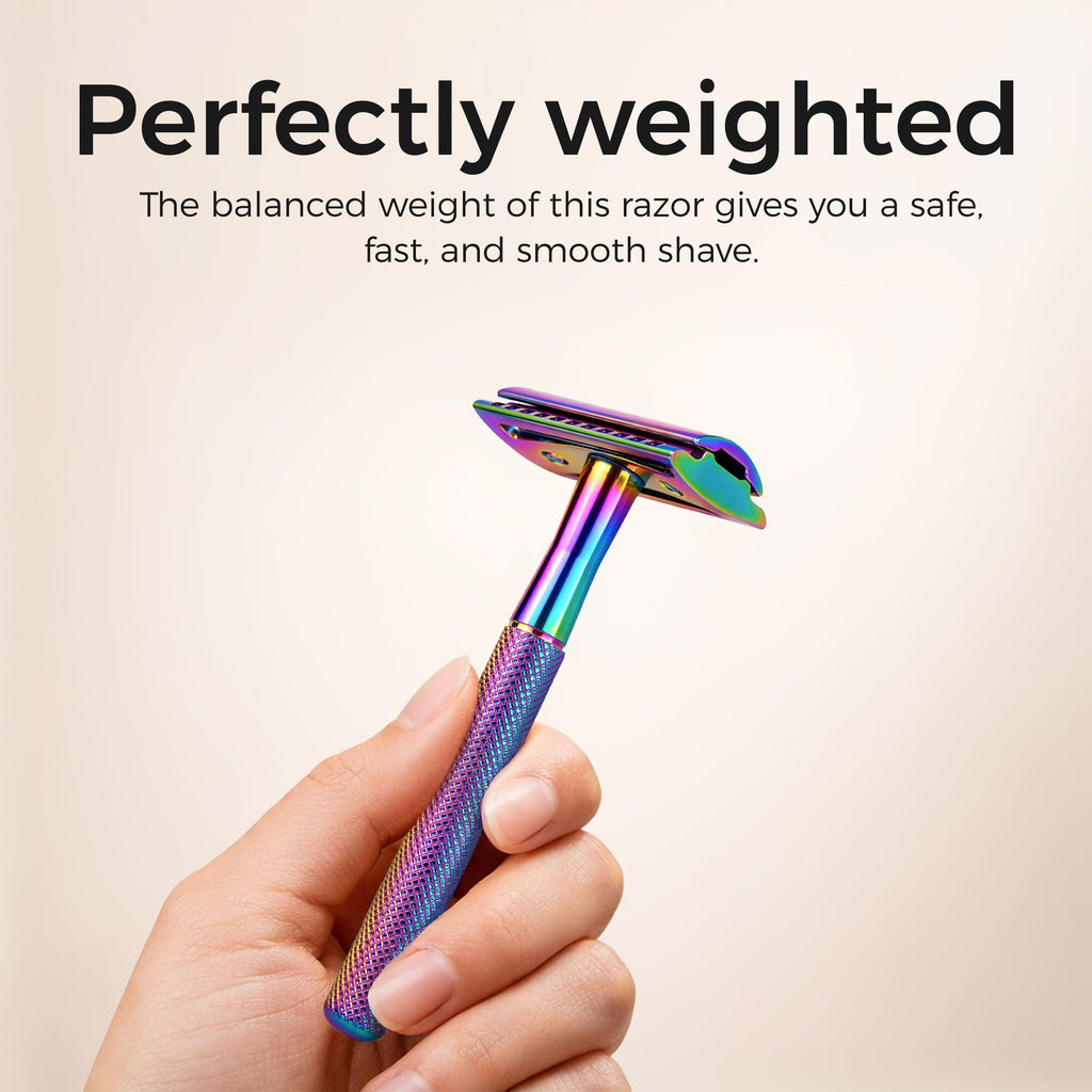 ZOMCHI Double Edge Safety Razor for Men & Women, Rainbow