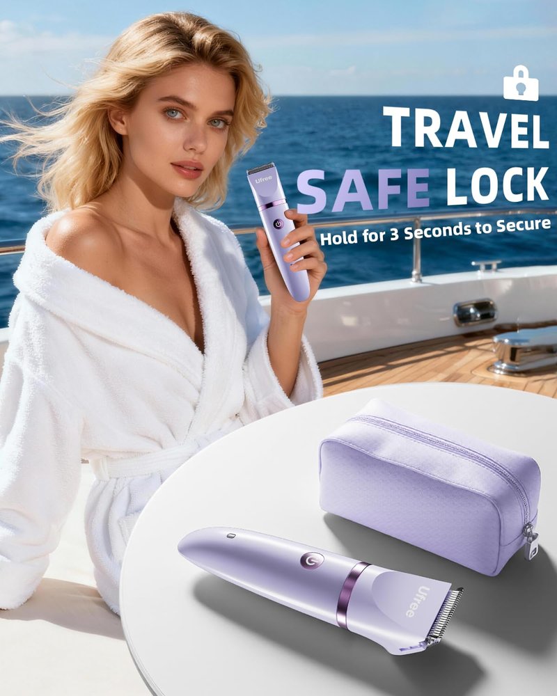 Ufree Bikini Trimmer - Rechargeable Electric Razor for Women | Waterproof IPX7, Purple Color
