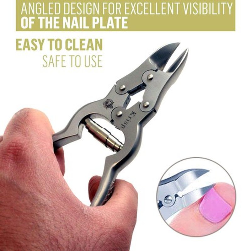 Toenail Clippers for Thick Ingrown Toenails - Professional Podiatry Nail Cutter Fingernail Clipper Trimmer Heavy Duty Surgical Grade Stainless Steel Men Seniors Adults Podiatrist Tool Krisp Beauty