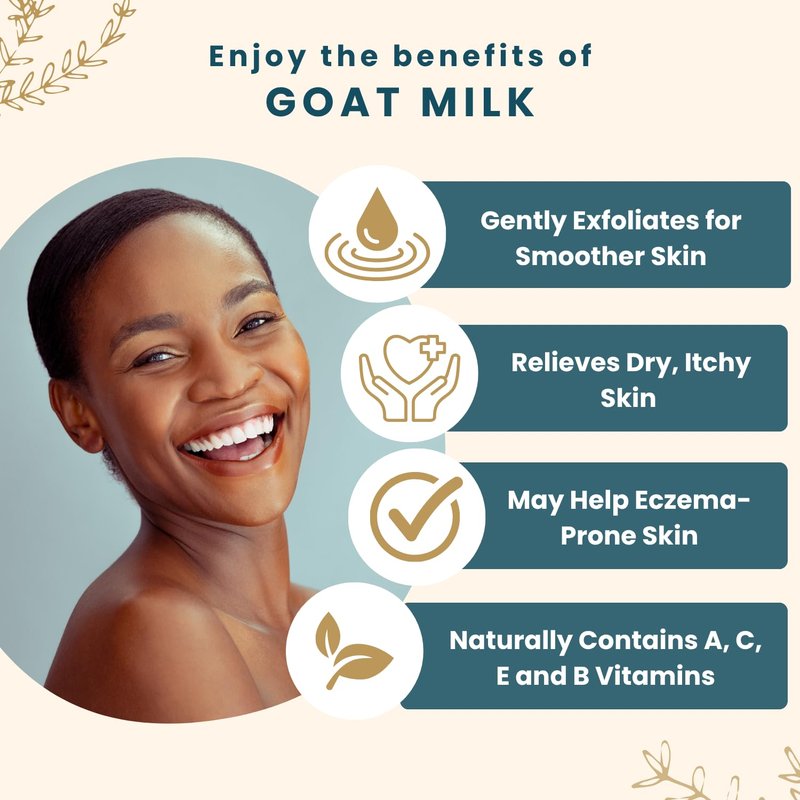 Way Natural Nourishing Goat Milk Lotion, Variety - Body & Hand Lotion Set - Dry Skin Relief, USA Made - Goat Milk Hand Cream for Women & Men - Lavender, Cherry Almond, Vanilla Bean - 3 (2oz) Tubes