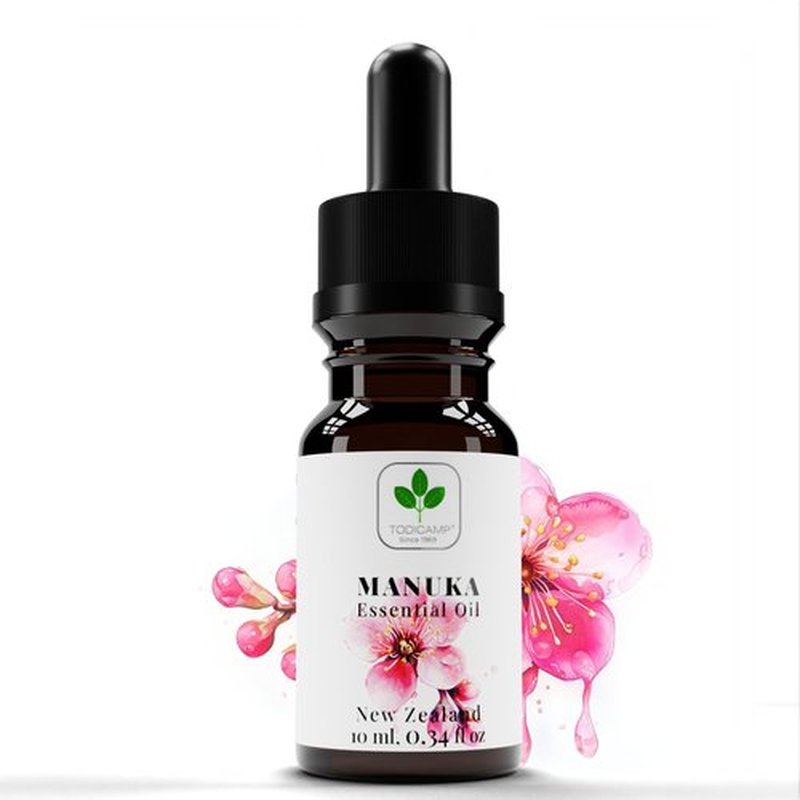 TODICAMP 100% Pure Manuka Oil from New Zealand | Therapeutic-Grade Essential Oil for Wound Care, Skin Soothing, Nail & Scalp Health (0.34 Fl Oz (Pack of 1), Manuka Oil)