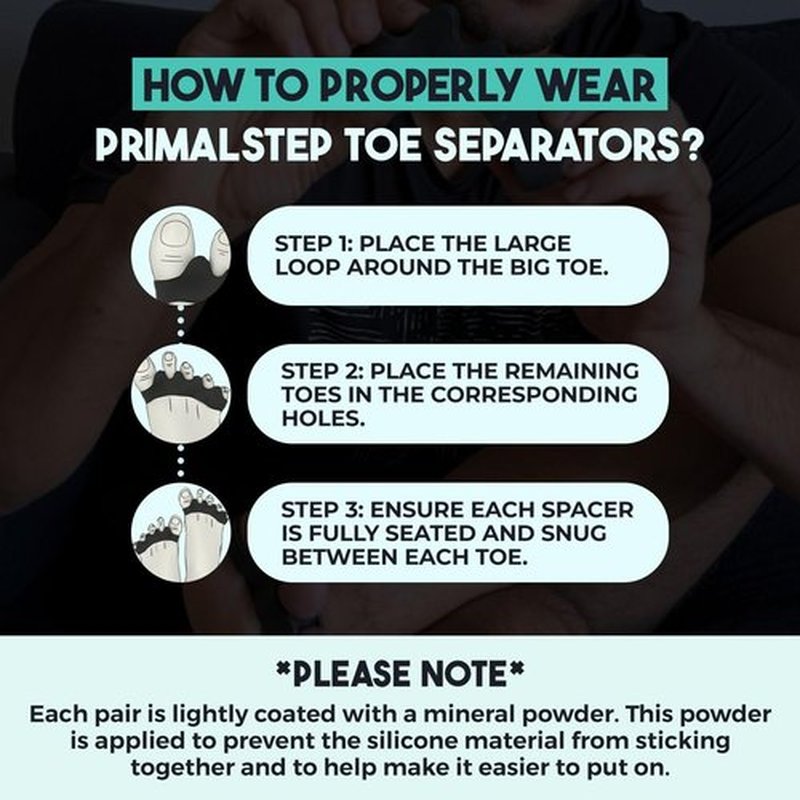 PrimalStep Toe Separators, Spreaders, Spacers, Straightener to Correct Toes for Men and Women, Bunion Corrector, Foot Pain, Plantar Fasciitis, Over 50% Thicker, XL