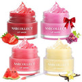 ANRCOLLECT Lip Mask Overnight Set, 4Pcs Lip Care Hydration Treatment Exfoliator Mask Kit, Revives & Nourishes Gift Set for All Day Moisturizing with Collagen & Shea Butter, Valentines Day Gifts