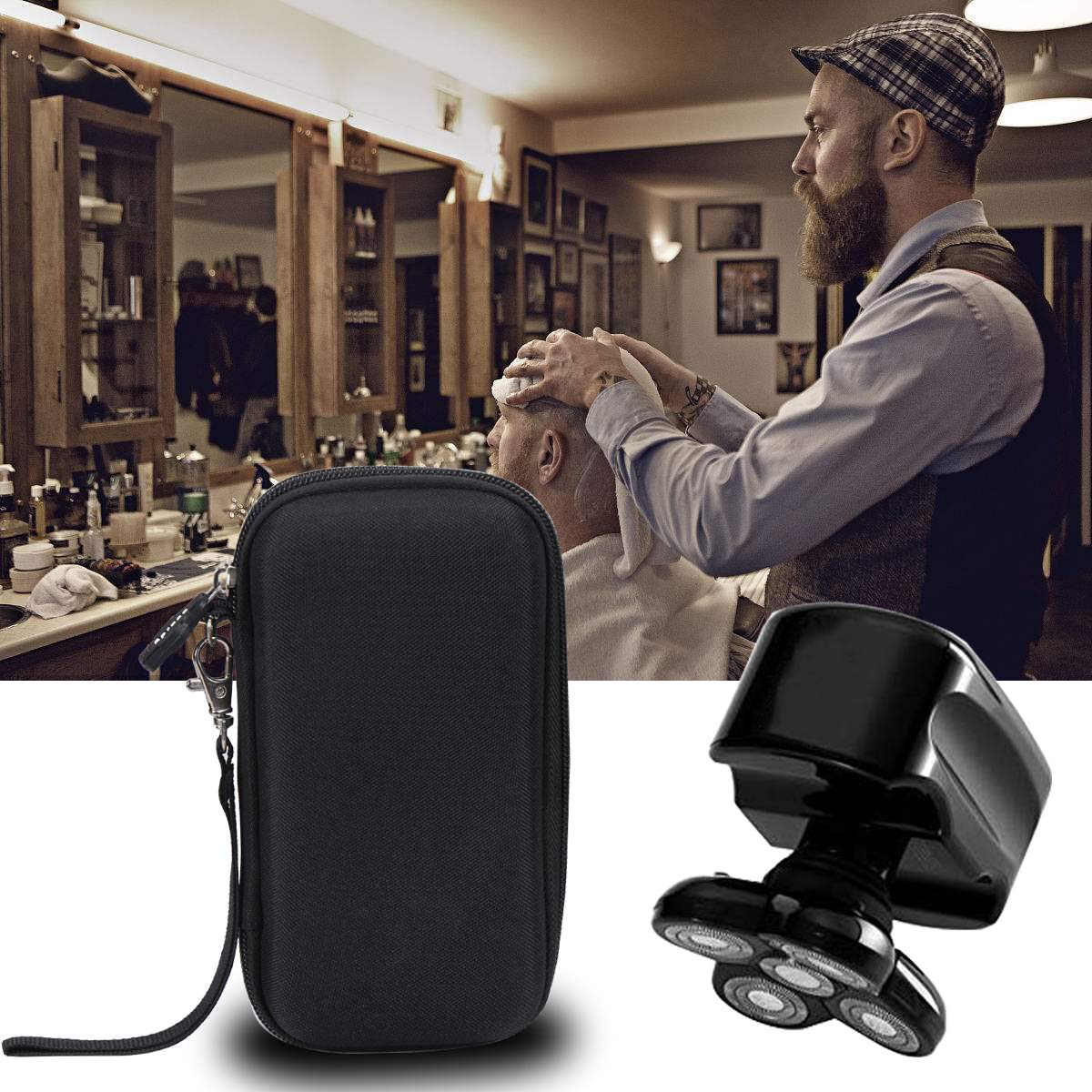 Aproca Grey Hard Storage Portable Case for Skull Shaver Pitbull Gold PRO/Silver PRO Head & Face Shaver