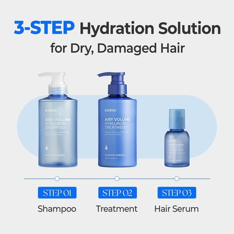 KUNDAL Hyaluronic Acid Lightweight Hair Serum for Thin & Fine, Hydra Hyaluron Hair Serum for Frizz Control, Volume & Moisture Boost – Blossom Breeze, 1.69fl oz, Stocking Stuffers