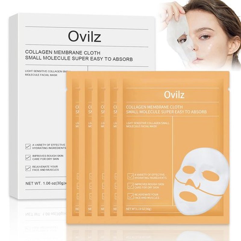 LureLuxe 5 Packs Collagen Face mask,Daily Soothing Mask,Skincare Hydrating face Masks,Gentle Care Mask,Deep Hydration,Brighten skin tone,Suitable for different skin types