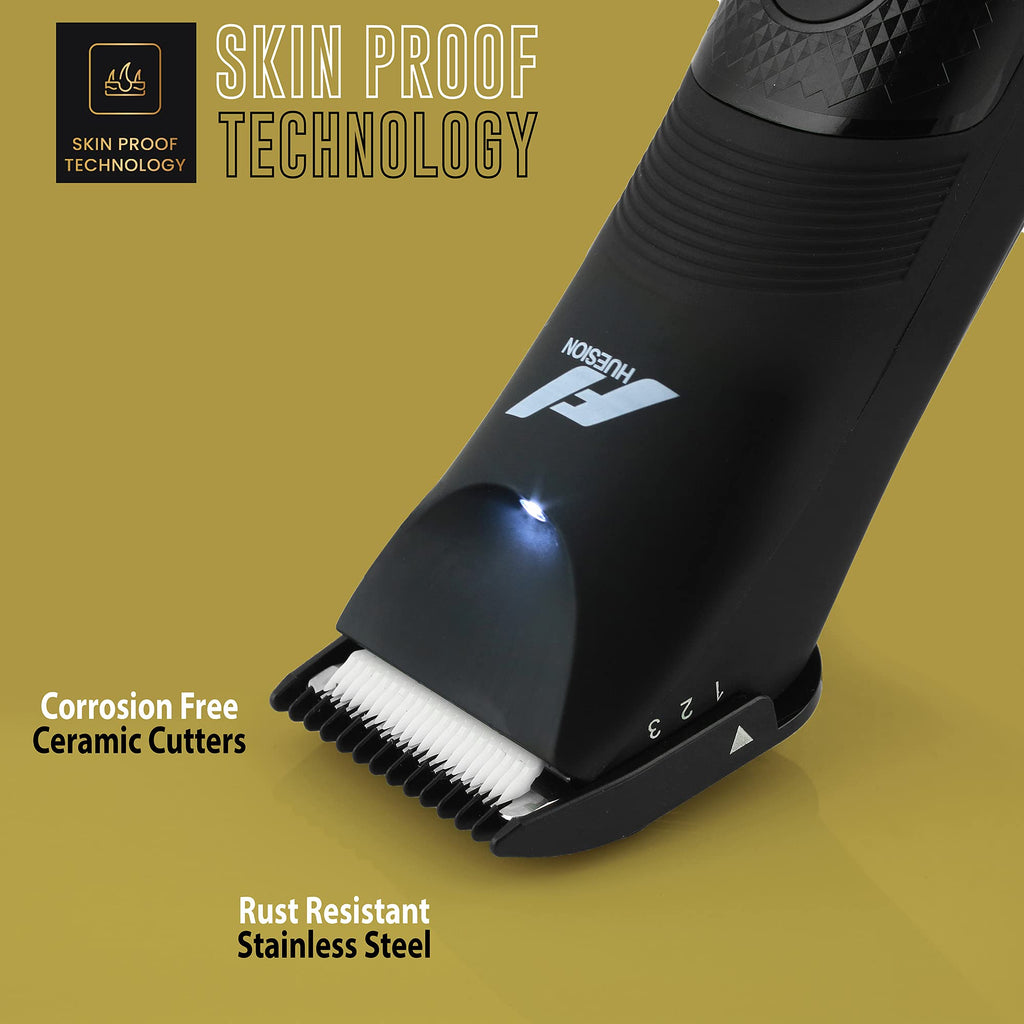 Fhuesion® Manscape Trimmer for Men -IPX7 Waterproof Ball Trimmer w/Light & Ceramic Blade, Body Groomer for Pubic/Body/Groin Grooming, Electric Razor Shavers USB-C Charging, No Nicks, Gifts for Him