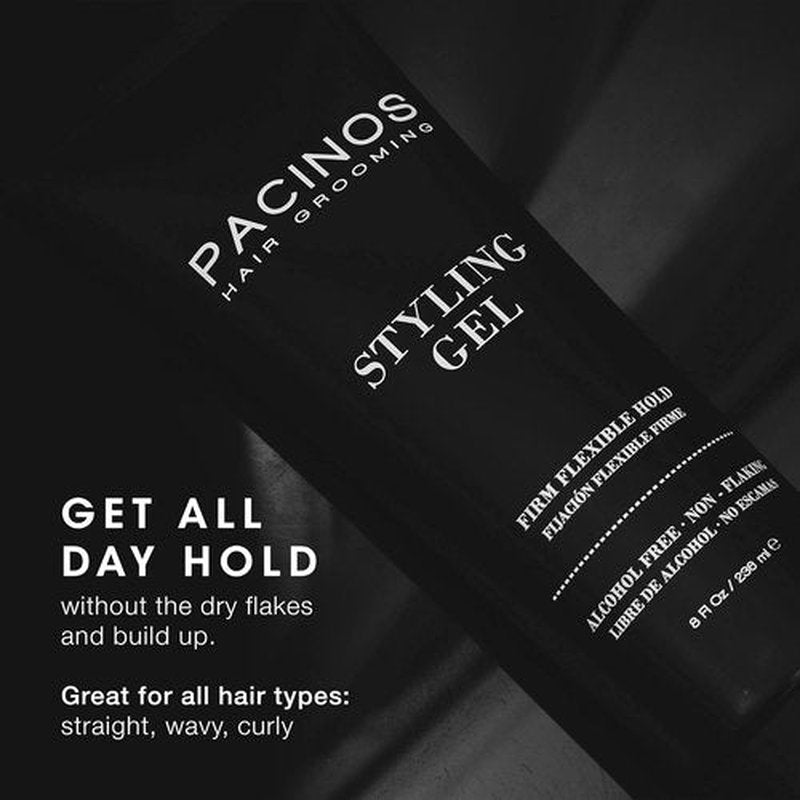 Pacinos Styling Gel - Medium Shine, All-Day Hold, Moisturizes & Adds Volume - 8 fl. Oz