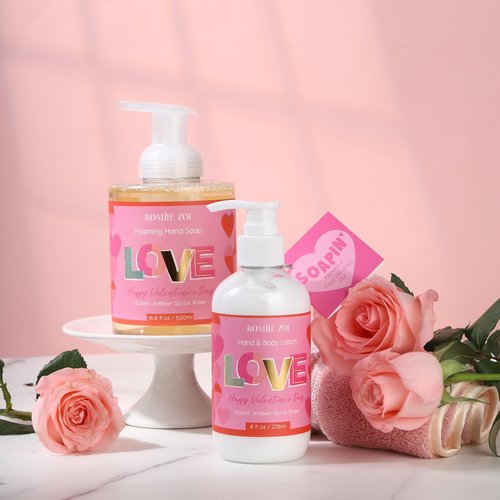 ROMIIE ZOI Foaming Hand Soap for Valentine's Gift Basket- Love You - Infused with Romantic Rose Aroma - 500 ML / 16.8 FL OZ