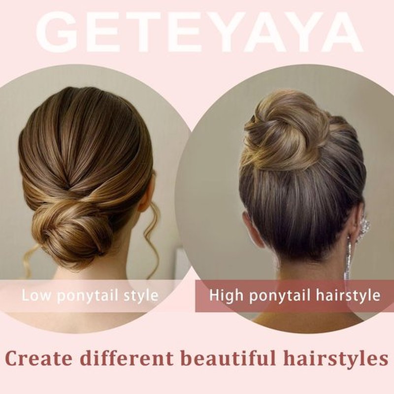 Messy Bun Hair Piece 100% Real Human Hair Natural Curly Scrunchies Dark Brown Updo Donut Chignon with Elastic Rubber Band Fluffy Bun Hair Pieces for Women Girls (#2 Dark Brown)