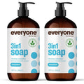 Everyone 3-in-1 Soap | Body Wash, Bubble Bath & Shampoo - Unscented, 32 Ounce (Pack of 2)