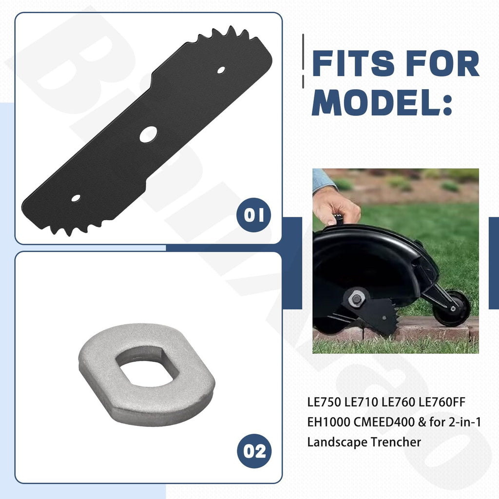 BianXiao 2 Pcs Edge Hog Heavy-Duty Edger Replacement Blade EB-007 7-1/2" W/4 Wear Indicators 243797-00 Fits for Black & Decker Craftsman String Trimmer/Edger LE750 LE710 LE760 EH1000 CMEED400