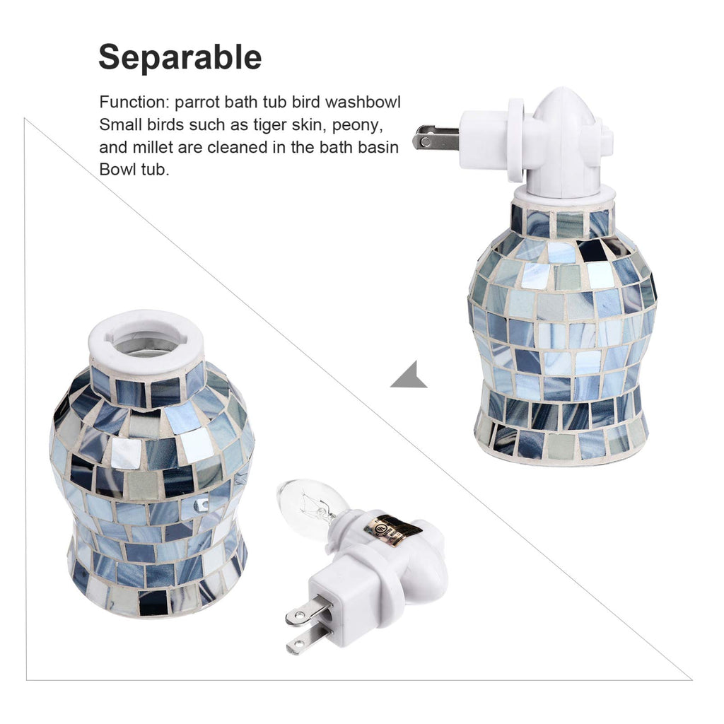Uonlytech Plug- in Fragrance Wax Melt Warmers Glass Mosaic Oil Warmer Home Fragrance Diffuser Night Lamp Blue