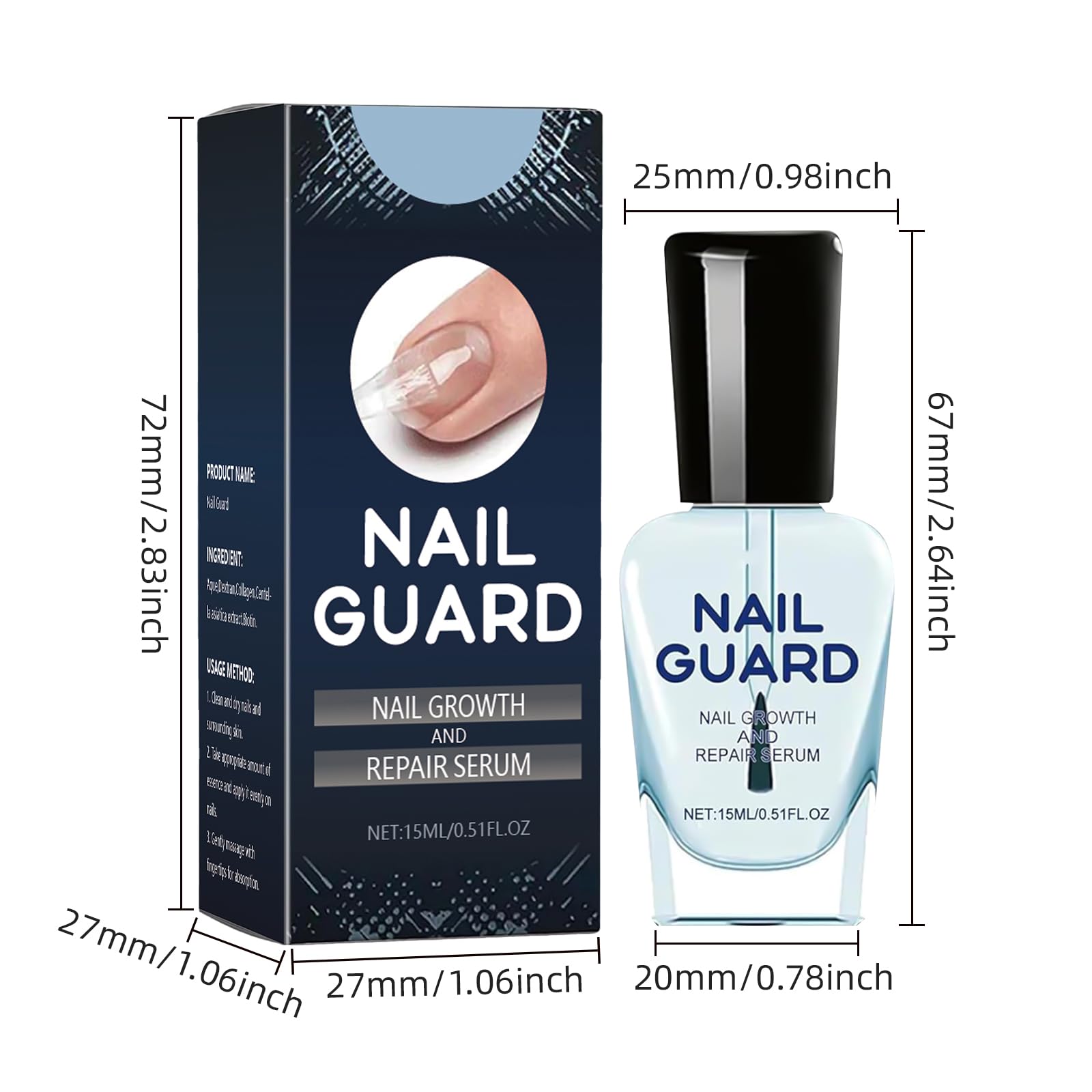 YFKEJI Onyxoguard Nail Growth And Repair Serum, Nail Growth and Strengthener Essence For Thin Nails And Growth, Nail Growth Serum, Onyxoguard Serum (2PCS), White