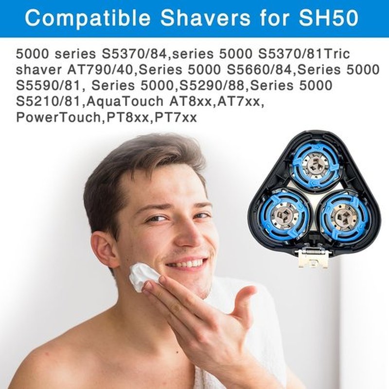 Philips Norelco SH50 Replacement Shaver Heads - Compatible with Series 5000 Electric Razors
