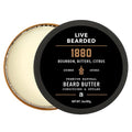 Live Bearded Beard Butter - All-Natural Leave-In Conditioner & Softener | 3 fl oz | 1880 Scent: Bourbon, Bitters, Citrus