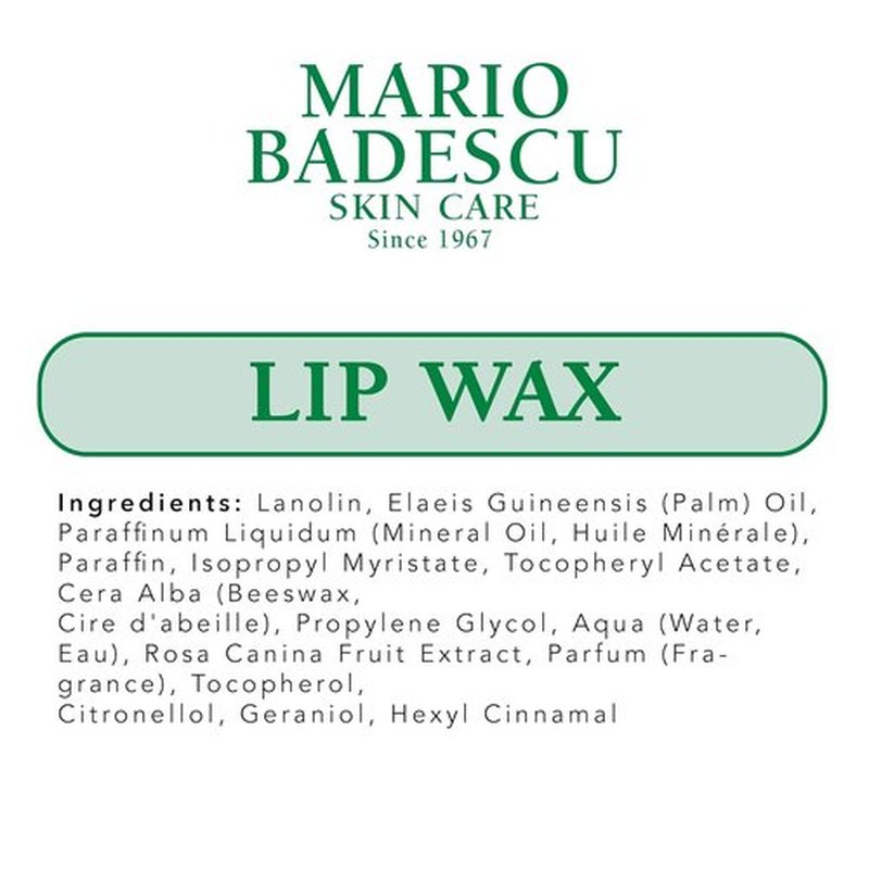 Mario Badescu Lip Wax - Lightweight Moisturizer with Rosehip & Vitamin E Oils | Hydrating Balm for Dry Lips