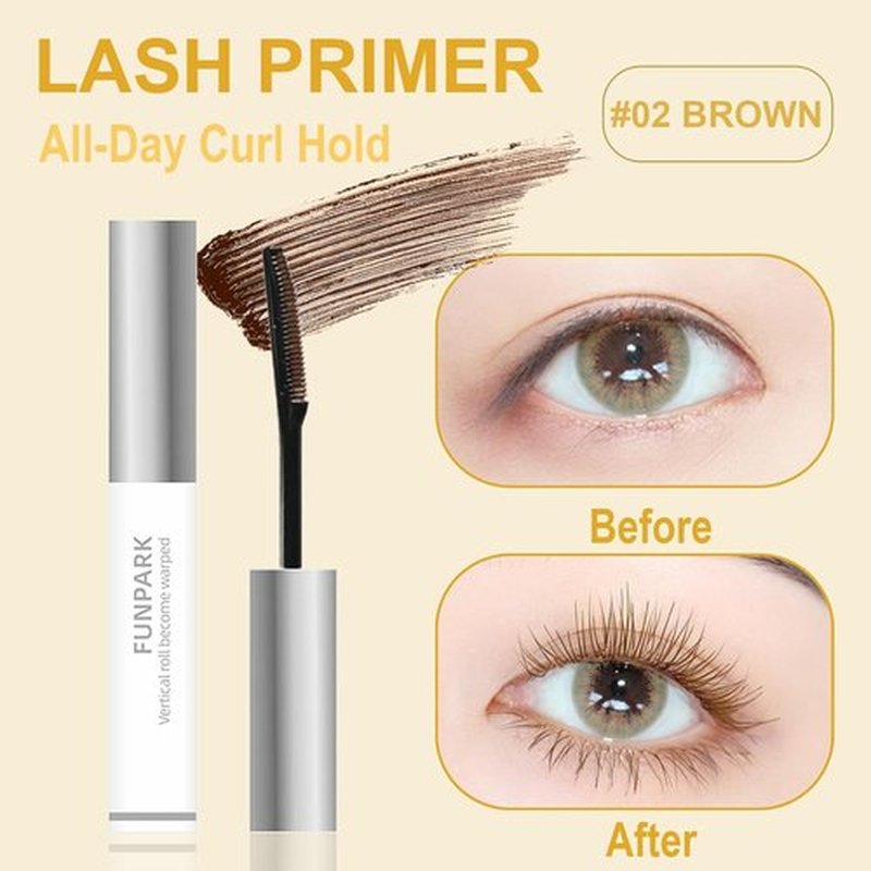 Regine Switzerland Brown Mascara Primer - Lengthening Formula for Fine, Short Lashes | Quick-Dry, Waterproof, Clump-Free Comb Brush