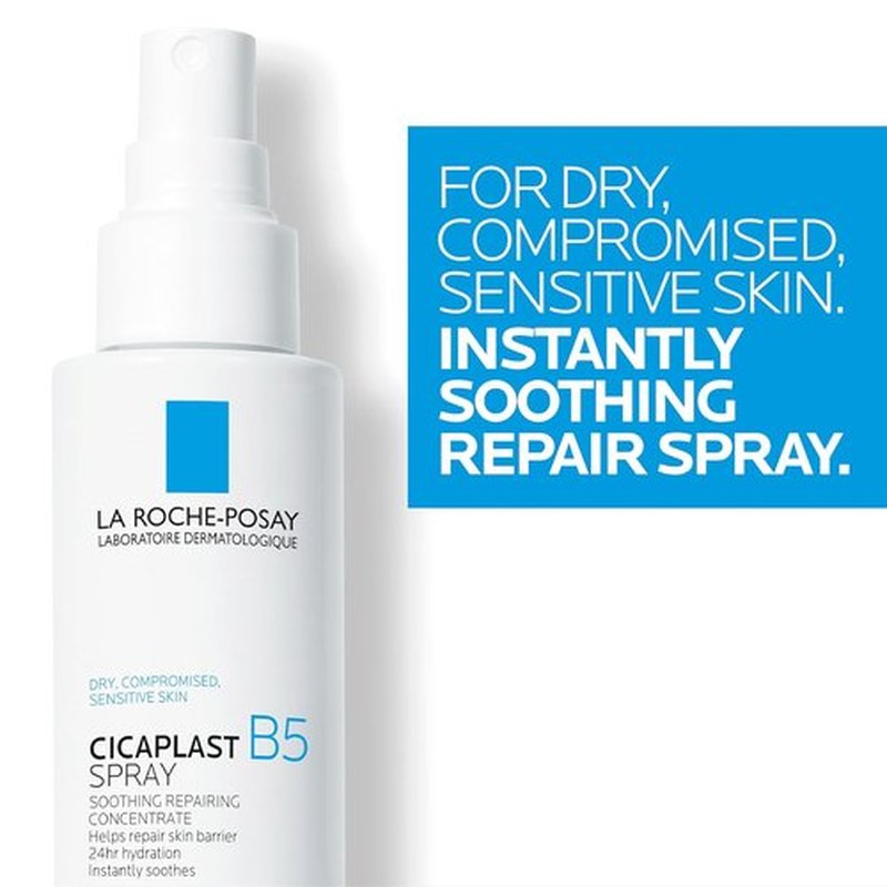 La Roche-Posay Cicaplast B5 Spray - Hydrating Face Mist With Vitamin B5 & Madecassoside | Soothing Touch-Free Spray for Sensitive Skin