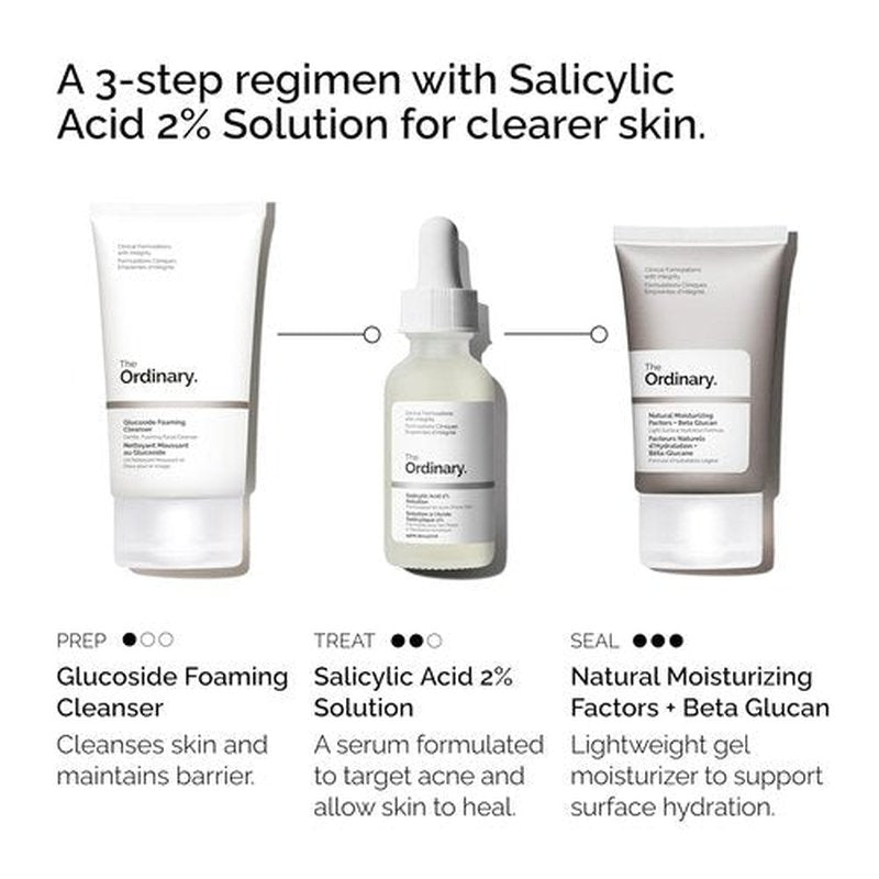 The Ordinary Acne Set - 3-Step Skin Regimen with Foaming Cleanser & Salicylic Acid Solution | Skin Care Essentials