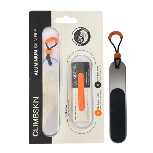 Climbskin Aluminium Skinfile - Precision Callus File for Hands and Fingers - Includes 10 Adhesive Refill Pads - Ideal for Climbing, Weightlifting, and Gymnastics
