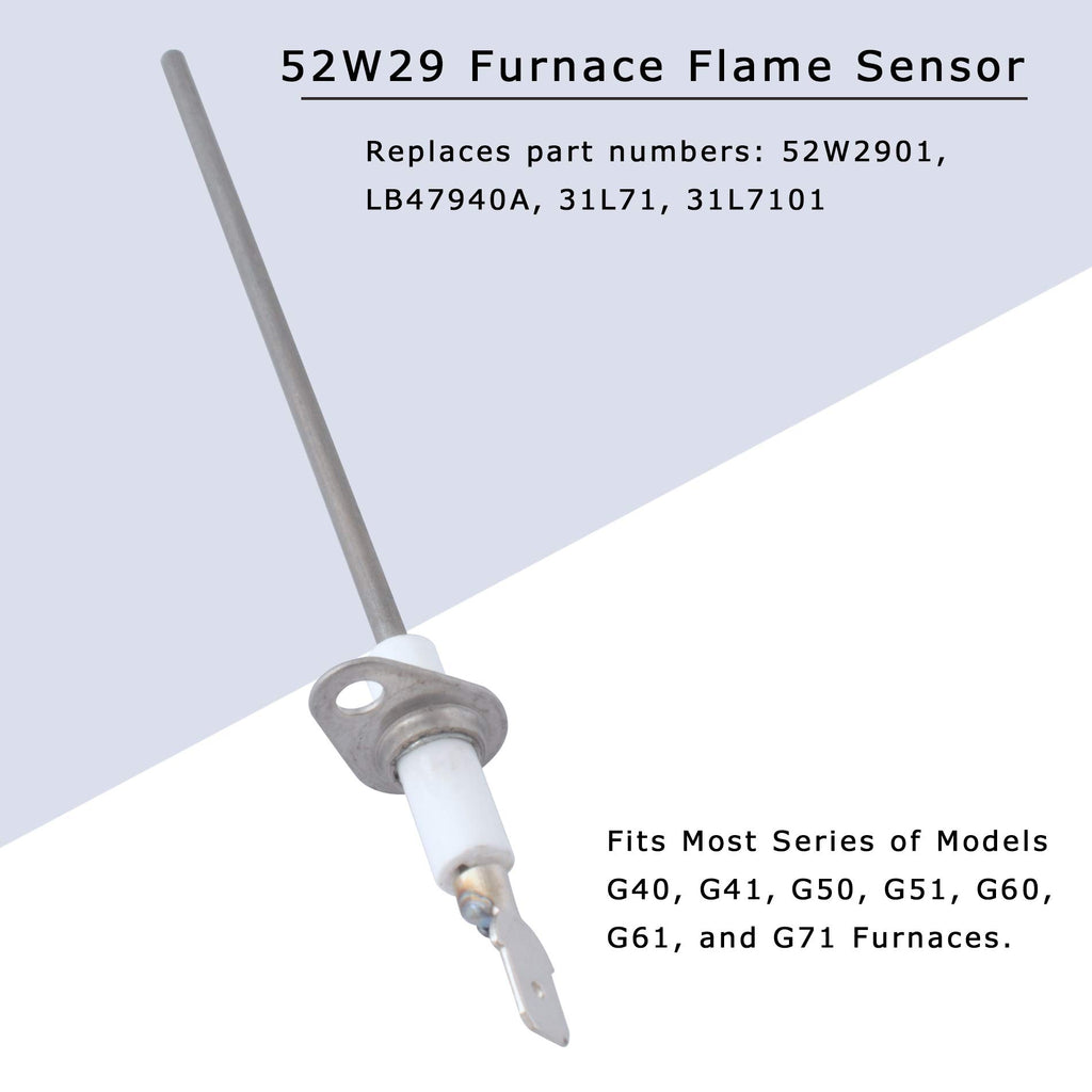 52W29 Furnace Flame Sensor Compatible with Lennox, Armstrong, Ducane Furnaces Replaces 52W2901 LB-74940A 31L71 - Fits for G40 G41 G50 G51 G60 G61 G71 Pack of 2