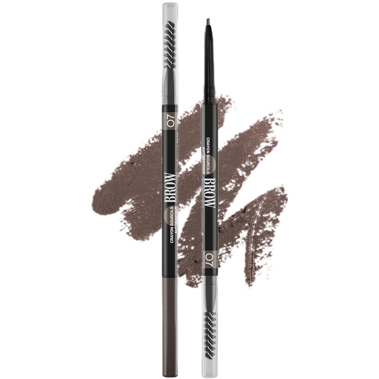 Vivienne Sabó Brow Arcade Eyebrow Pencil - Micro Definer with Brush for Cool-Toned Hair | Shade 07 Ash Brown, 0.035 oz