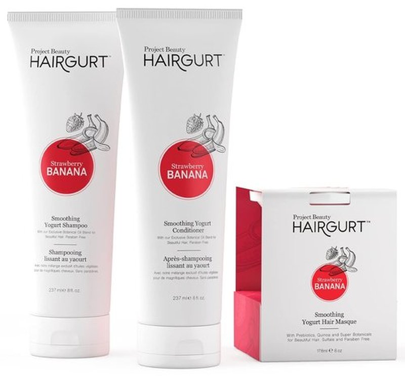 Strawberry Banana Hair Care Set - Smoothing Shampoo, Conditioner & Mask for Frizz Control | Natural & Sulfate-Free