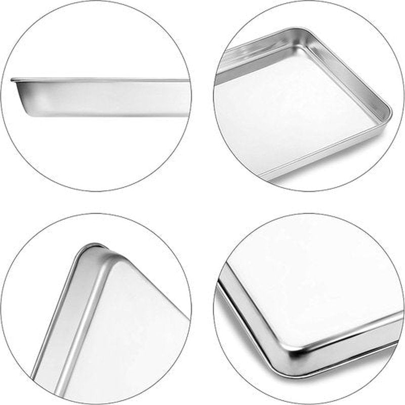 Skiennix Cookie Sheet and Cooling Rack Set - 16-Inch Stainless Steel Bakeware, Non-Toxic & Easy Clean