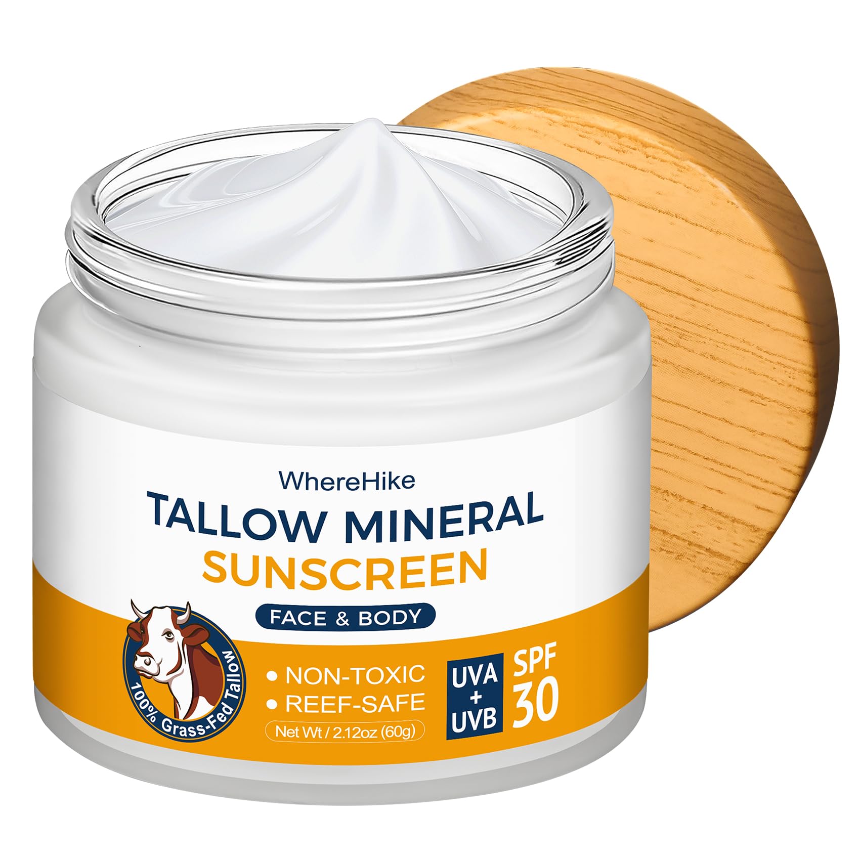 Stilip Beef Tallow Sunscreen Organic SPF 30 with Zinc Oxide,Non-Toxic 2-in-1 Moisturizer & Mineral Sunblock | Reef Safe, Chemical-Free,Lightweight, Clean Formula for Sensitive Skin.