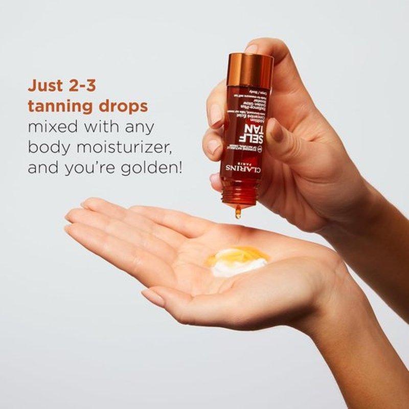 Clarins Self Tanning Body Booster - Natural, Streak-Free Tanning Drops for Moisturizer | 1 Oz